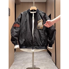 美式刺绣飞行服夹克外套男痞帅宽松时尚情侣棒球服JK07648-P65，男装夹克，星座308B-2