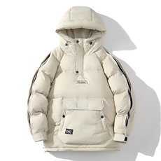 冬季连帽套头羽绒服男加厚面包服潮青年印花外套A266-YR04-P200，男装羽绒服，电商A266