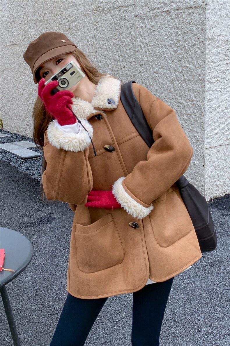 2025冬季新款加厚羊羔毛双面穿外套203-9536-P195-K278,女装羊羔毛/颗粒绒,浪娴服饰
