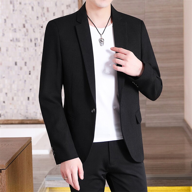 2021秋冬新款 男士商务休闲西服男西装简约纯色便服单西XF286-P85图片