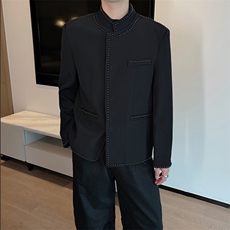 王嘉尔同款重工立领铆钉小香风夹克设计痞帅西服外套男JK2336P150，男装夹克，电商B267