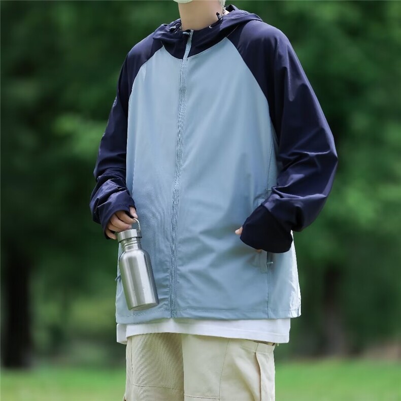 防晒衣男款夏季冰丝真抽绳外套户外防晒服男W9316,男装防晒衣,星座1116A-1（原606A）