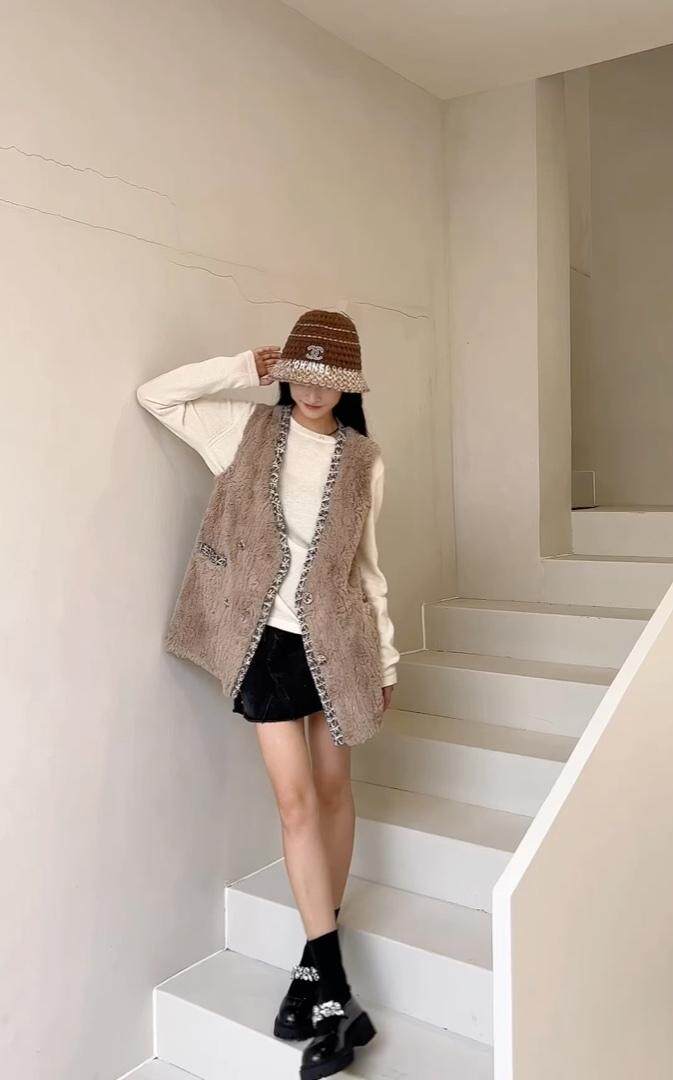 皮毛一体马甲，女装马甲，依挺好