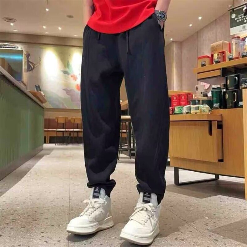 ins慵懒秋冬新款潮牌加绒休闲男士卫裤简约新款潮流流行时尚百搭,男装休闲裤,星座506A