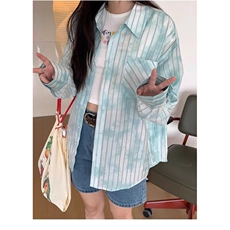 青春流行新款气质休闲长袖ins衬衫尖领潮百搭男女情侣夏季防晒衣，男装衬衫，星座506A