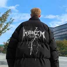 美式潮牌立领皮棉服男短款棉衣外套宽松面包服zx21批60，男装棉衣，星座307A