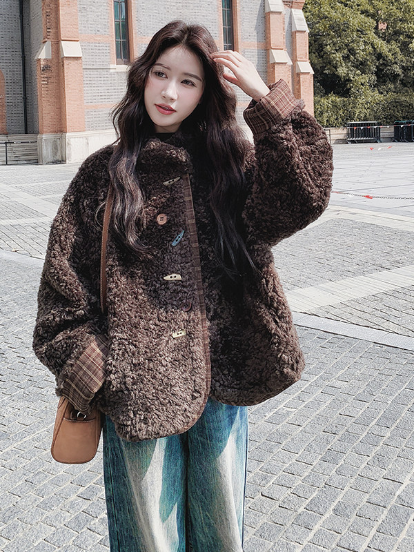 2025年冬季新款羊羔毛外套，女装羊羔毛/颗粒绒，浙宝099
