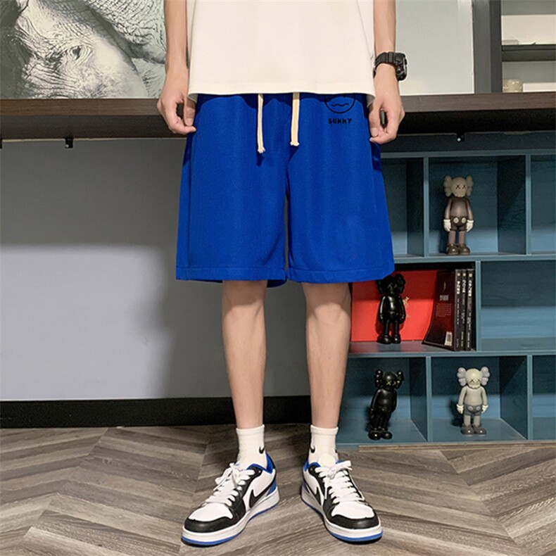 HD74072-P22华夫格短裤男大码宽松五分裤男直筒中裤,男装休闲裤,电商A040