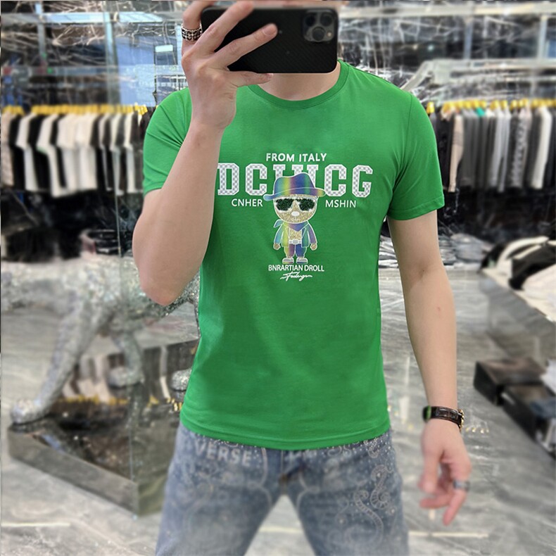 新款时尚高端精品欧货夏季男T恤短袖潮流抖音A227B-A-722-P48图片