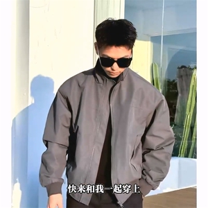 26春装新款美拉德立领飞行夹克boxy廓形休闲百搭外套上衣开衫外套图片