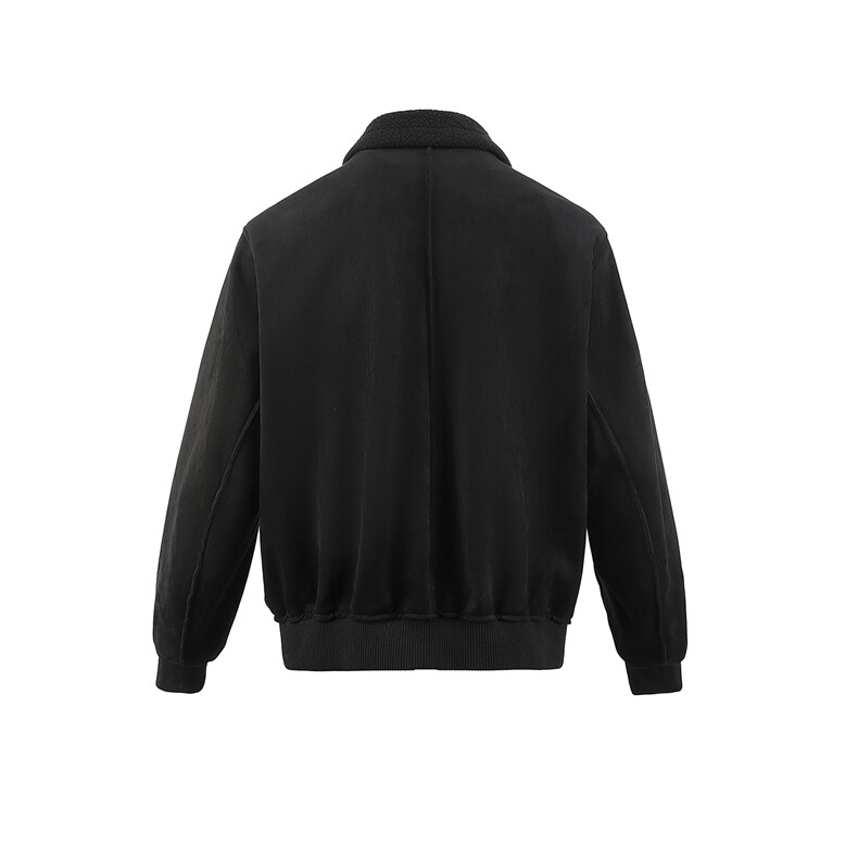 白底图麂皮绒夹克外套秋冬短款毛领冬季加厚A236-JK612-P160,男装夹克,电商A236