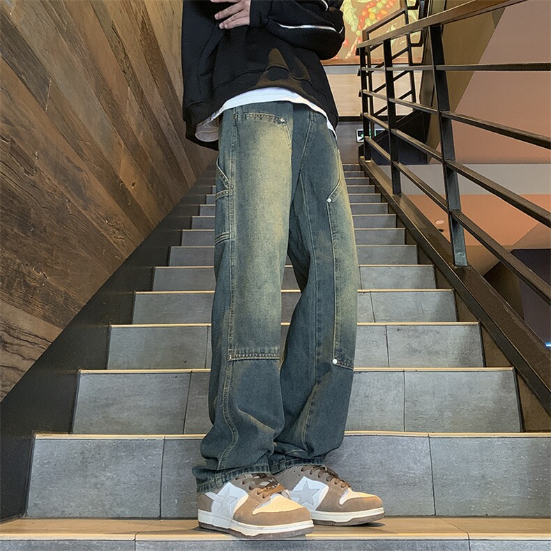 春秋现货伐木工装牛仔裤男宽松直筒GK07-P55-限价68图片