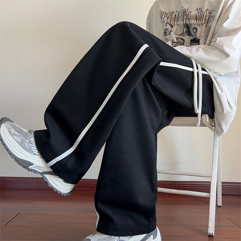 秋季新款休闲裤男宽松卫裤直筒裤拼色长裤K7701-特P45控78，男装休闲裤，星座209-2