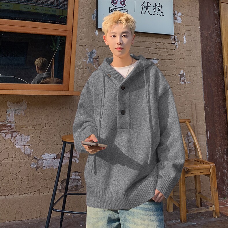 超好看连帽毛衣男士半开衫针织衫男潮牌情侣套头上衣-控99,男装针织衫/毛衣,星座310A-3