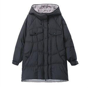 2021韩版时尚修身显瘦连帽羽绒服女图片