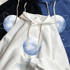WY2241-P35加绒款-P40纯棉连帽卫衣男大码运动帽衫宽松薄，男装卫衣，电商A040