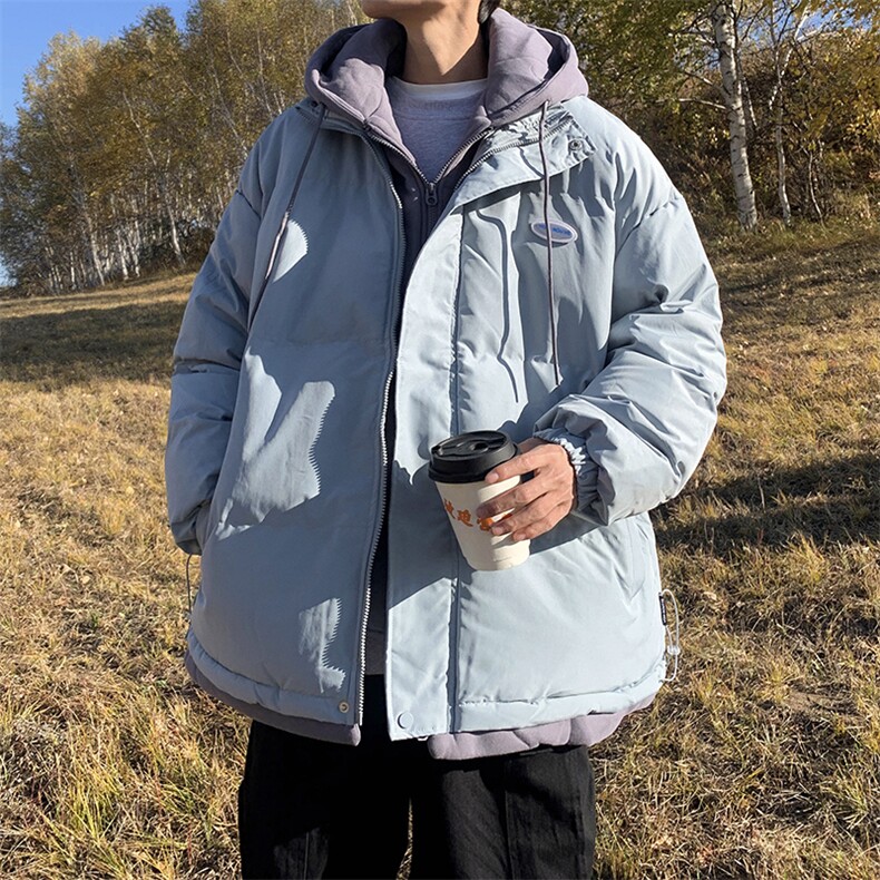冬季假两件服男外套2023新款韩版百搭宽松连帽衣W6032-P92,男装棉衣,星座512-3