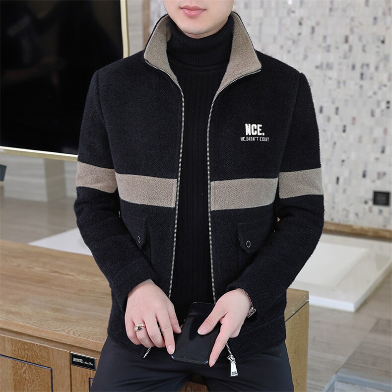 冬季新款短款立领修身时尚潮流百搭毛呢外套上衣男A17P145控228，男装毛呢大衣，电商B226