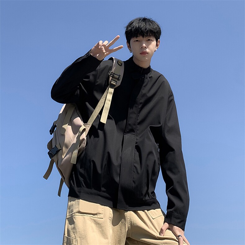 夹克男韩版潮流帅气纯色文艺2023春秋新款ins宽松外套W4730-P53,男装夹克,星座412-2