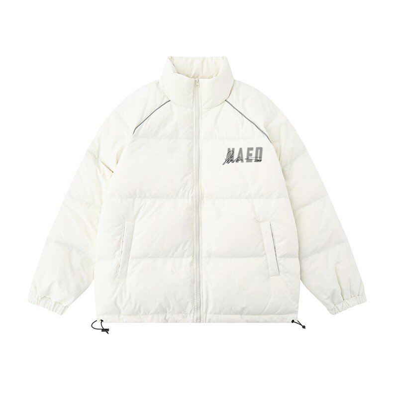 白底新款冬季时尚百搭宽松字母印花羽绒服外套YR63002P225控298，男装棉衣，电商A268-1