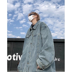 美式vibe牛仔夹克男式秋冬ins潮牌工装外套港风复古上衣WN155，男装夹克，星座1116A-1（原606A）