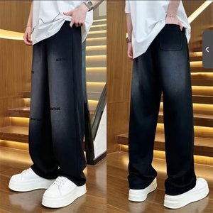 渐变裤子男生秋季新款潮流宽松直筒高级感休闲裤XK61-P65图片