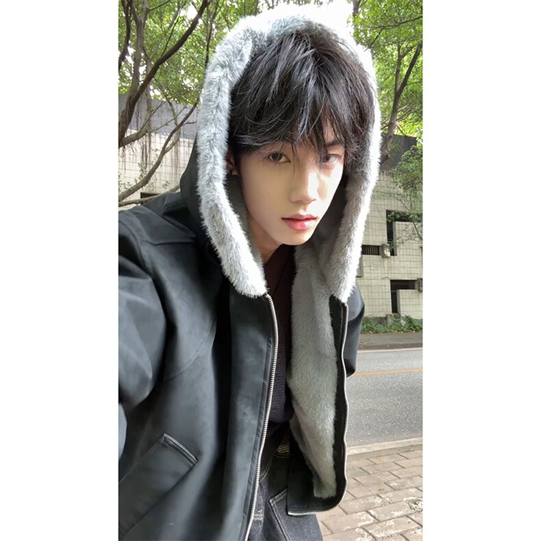 ！A2363P98-冬季加绒加厚荔枝纹皮座山雕外套男女款毛领棉衣,男装棉衣,电商B241