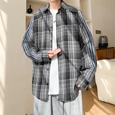 春季衬衫新款宽松休闲男女同款衬衣XZ102B-1-CS2511P55，男装衬衫，星座102B-1