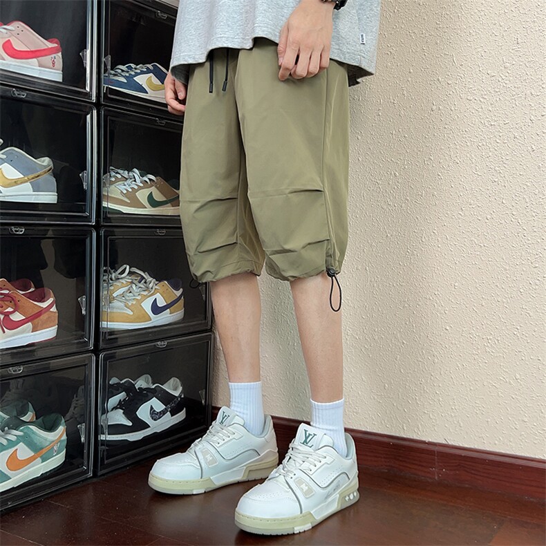 纯色休闲短裤男士港风户外运动宽松五分裤子裤腿弹力扣K890-P23,男装牛仔裤,星座717
