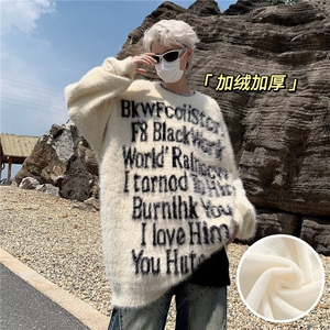 【有货】DMY91510-特P65潮美式水貂绒毛衣男款秋冬季宽松针织衫图片