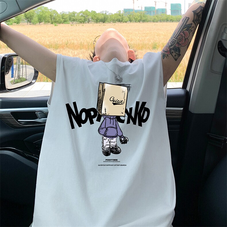 量大优得物抖音高品质重磅230克美式印花无袖t恤背心WB599特P18，男装背心/马甲，电商A486