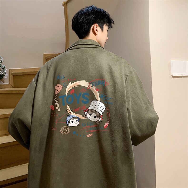 麂皮绒夹克男大码立领褂子外套JK85385-P68加绒款-P78,男装夹克,电商A040