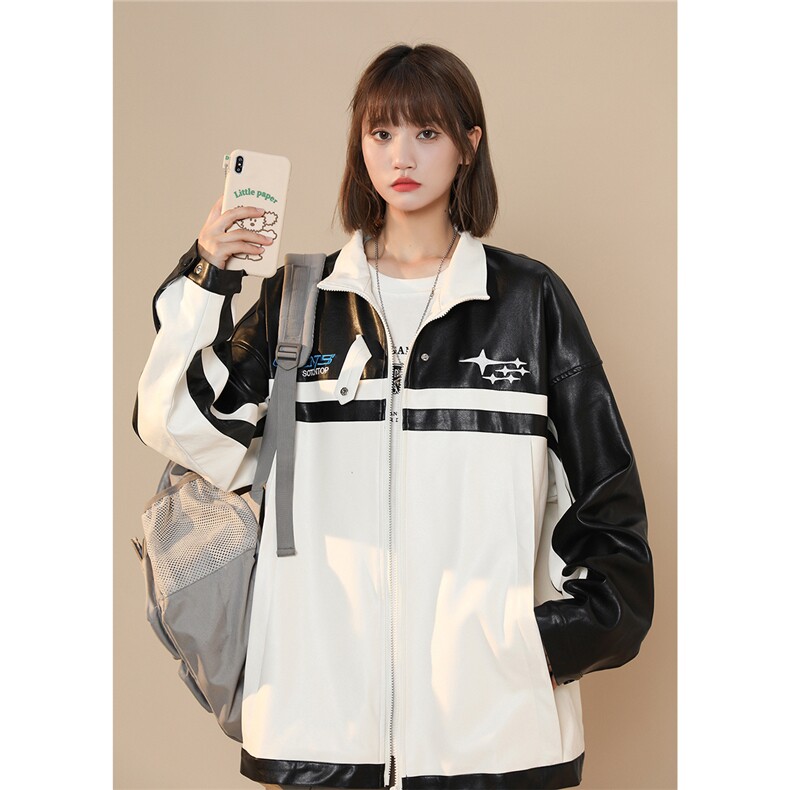 2025秋季新款个性潮流美式机车服皮衣外套JK514/P108控148-100涤,男装皮衣,电商A148-1