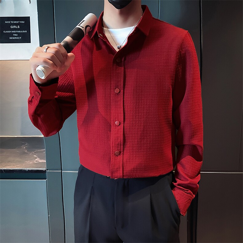 B216CS364P552025秋装新品男士长袖衬衫小伙风,男装衬衫,电商B216（原B302）