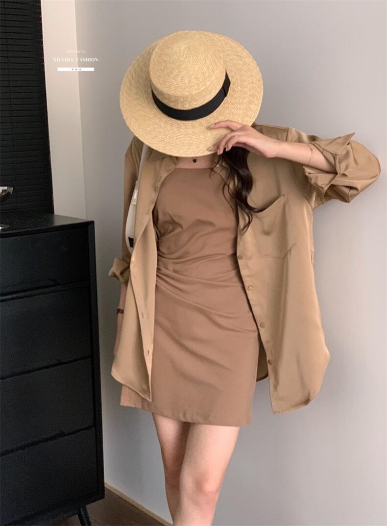 香丽迪网红chic高级感丝滑醋酸外披两件套,女装其它,香丽迪1