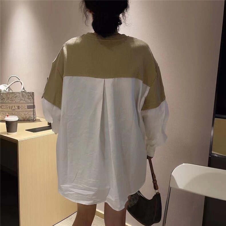 卫衣拼接衬衣，女装卫衣/绒衫，纽芮