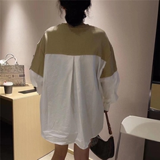 卫衣拼接衬衣，女装卫衣/绒衫，纽芮