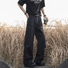 美式多口袋西裤男高级感小众垂感宽松显瘦休闲工装裤GX833P60，男装西裤，星座1013-1