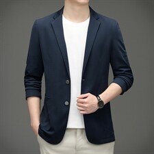 上衣中老年2023年翻领时尚口袋单排扣春季长袖西服SL3026，男装西服，电商B212（原钱塘6029）