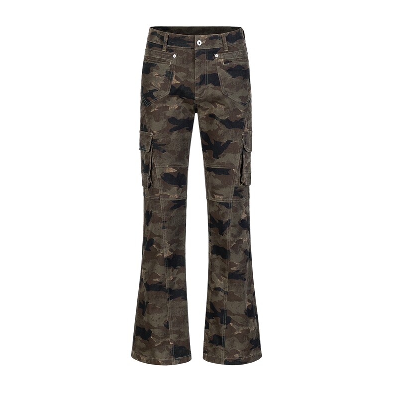 现货迷彩工装修身微喇S-5XL大码牛仔裤男78011特P45控78立体白底，男装牛仔裤，星座227-7