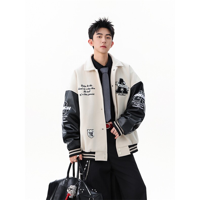 重磅毛巾绣撞色翻领夹克棒球服WT2558-P90-控158,男装夹克,星座609