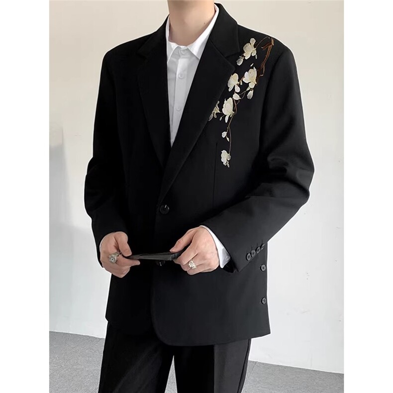 风春秋款男女休闲西服刺绣款宽松西装外套JK0075P62,男装西服套装,星座1013-1