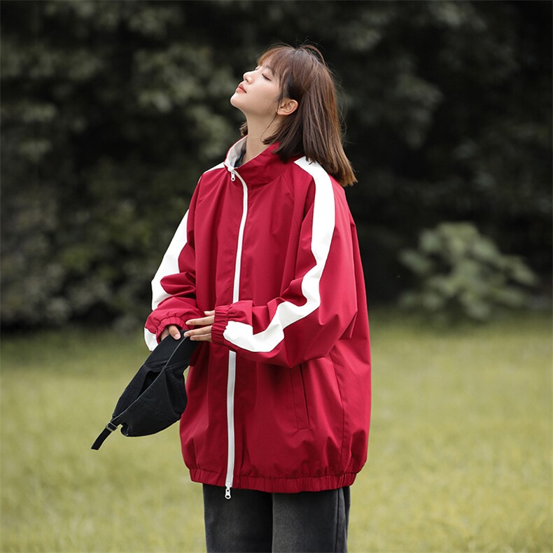 815A-MJ79072-65特两面穿拼接外套夹克潮牌冲锋衣服女模,男装夹克,星座815A