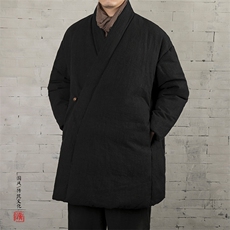 冬装新款风男装中长款男士改良汉服棉袄禅意男外套Y07P150，男装民族服装，钱塘802