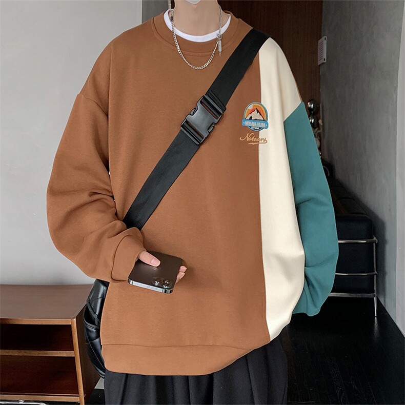 2023春季简约拼接日系轻奢刺绣卫衣男MY02392-P58,男装卫衣,星座308B-1