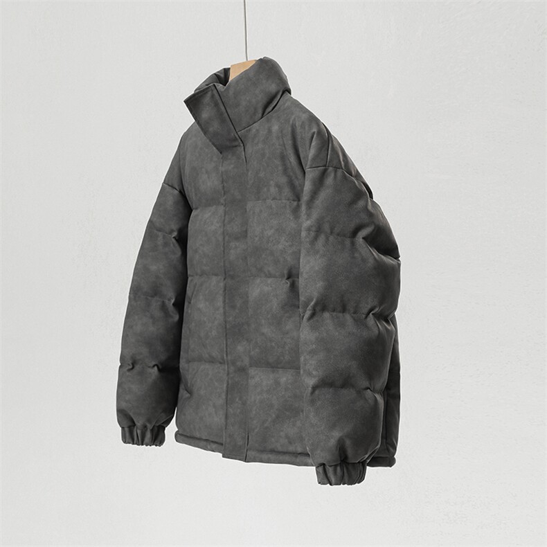 港风冬季新款棉衣男美式宽松PU皮立领面包服大码外套男MY622-P128,男装棉衣,星座505-3