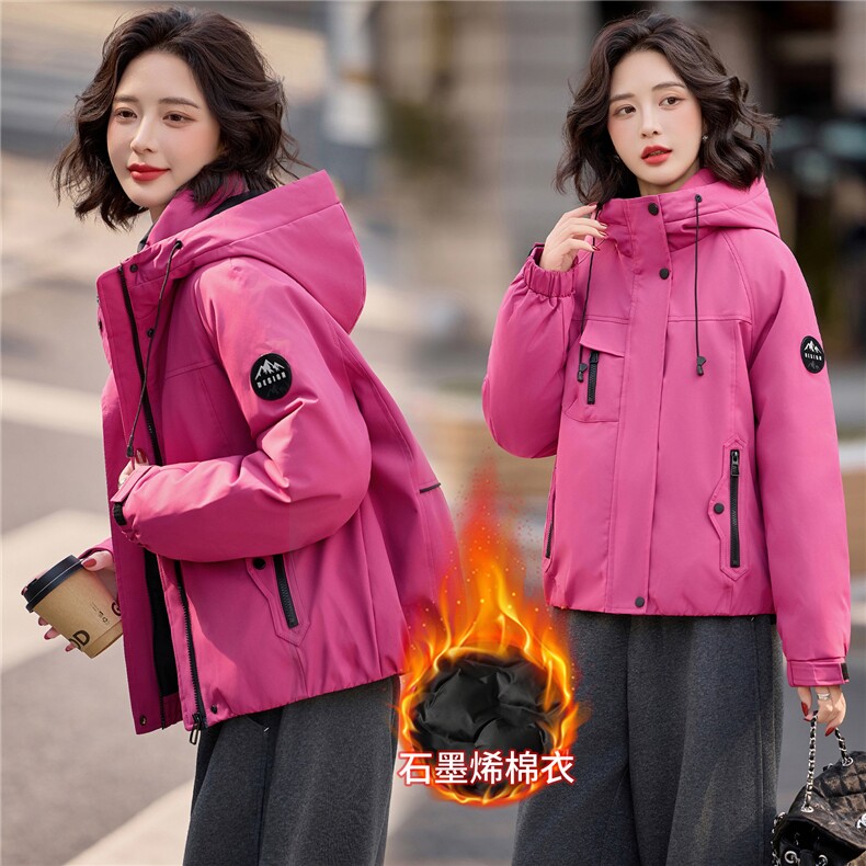 2026冬季新款休闲棉衣短外套,女装棉衣/棉服,红依一坊