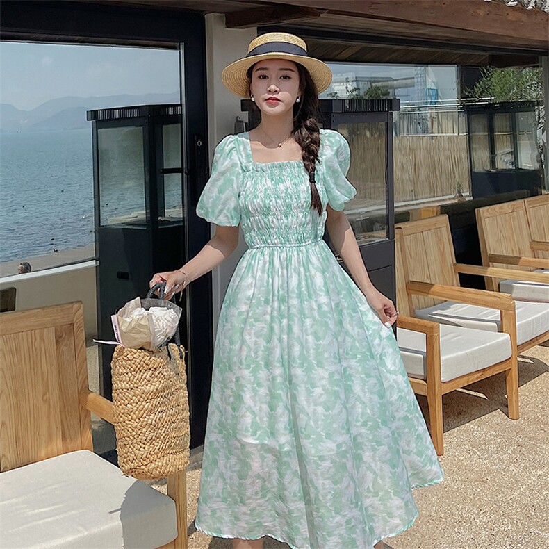 现货！2023新款温柔风碎花仙气超仙森系连衣裙夏季花朵仙女裙,女装连衣裙,艾仟回(原伊仟回)
