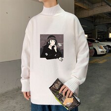 M18122-P45加绒款-P65半高领毛衣男士大码针织衫男毛线衣男，男装针织衫/毛衣，电商A040