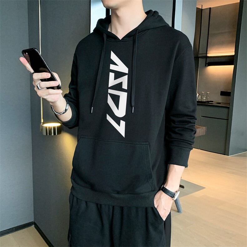 2021春秋季新款连帽宽松卫衣男士潮流百搭潮牌ins炸街DF174T图片
